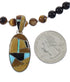 Southwestern Multicolor Genuine Sterling Silver Pendant And Bead Necklace Set WX77667